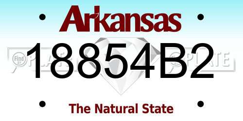 18854B2 Arkansas License Plate