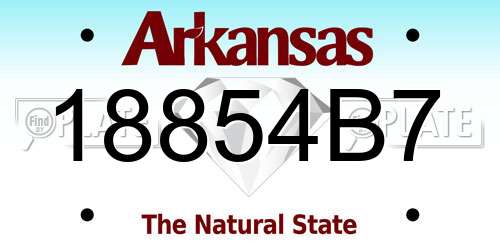 18854B7 Arkansas License Plate