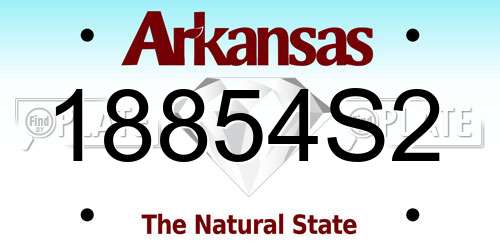 18854S2 Arkansas License Plate