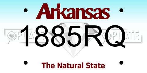 1885RQ Arkansas License Plate