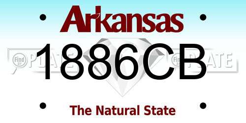1886CB Arkansas License Plate