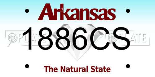 1886CS Arkansas License Plate