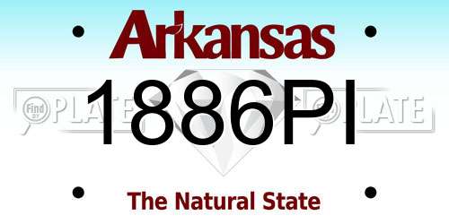 1886PI Arkansas License Plate