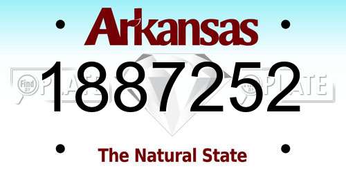 1887252 Arkansas License Plate