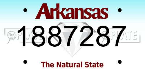 1887287 Arkansas License Plate