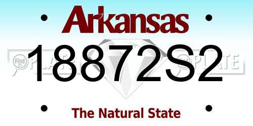 18872S2 Arkansas License Plate