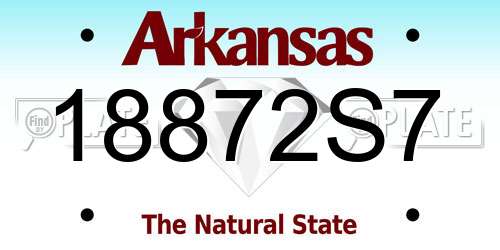 18872S7 Arkansas License Plate