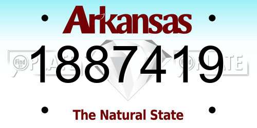1887419 Arkansas License Plate