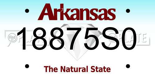 18875S0 Arkansas License Plate