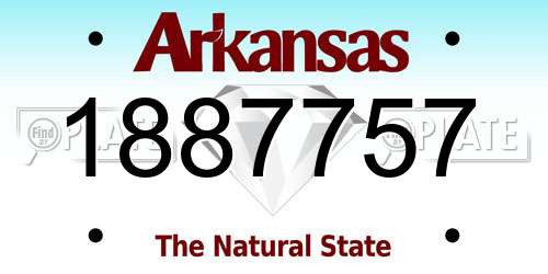 1887757 Arkansas License Plate