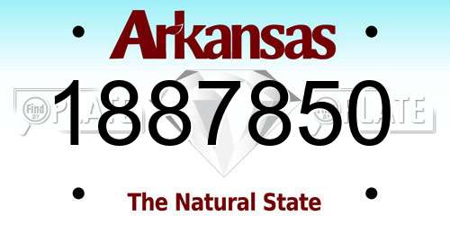 1887850 Arkansas License Plate