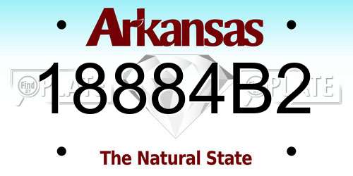 18884B2 Arkansas License Plate