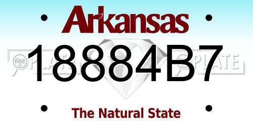 18884B7 Arkansas License Plate