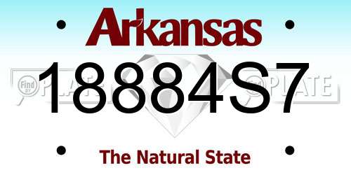 18884S7 Arkansas License Plate