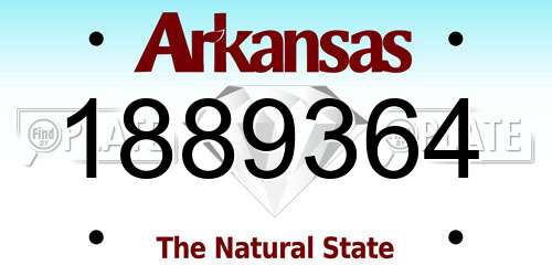 1889364 Arkansas License Plate