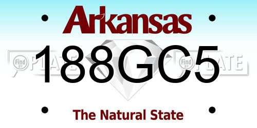 188GC5 Arkansas License Plate