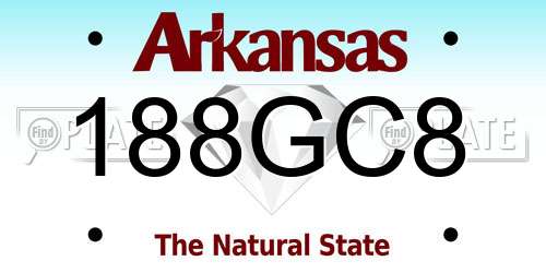 188GC8 Arkansas License Plate