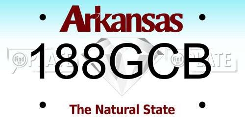 188GCB Arkansas License Plate