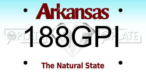 188GPI Arkansas License Plate