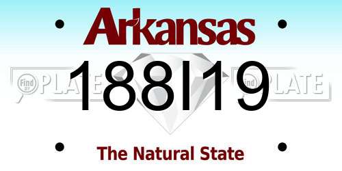 188I19 Arkansas License Plate