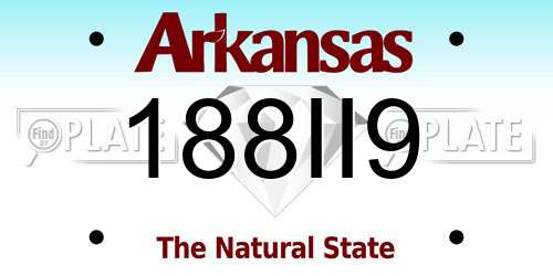 188II9 Arkansas License Plate