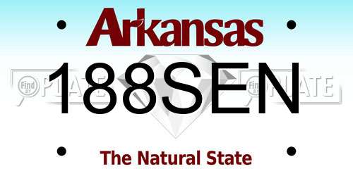 188SEN Arkansas License Plate