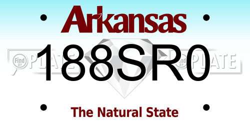 188SR0 Arkansas License Plate