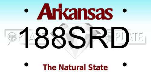 188SRD Arkansas License Plate