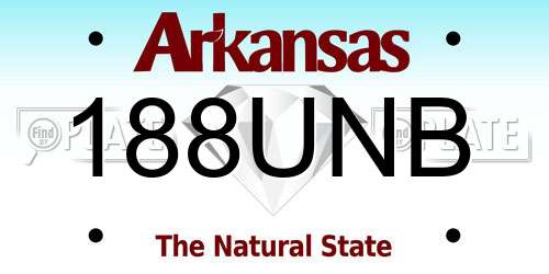 188UNB Arkansas License Plate