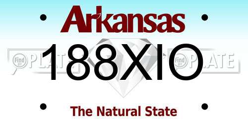 188XIO Arkansas License Plate