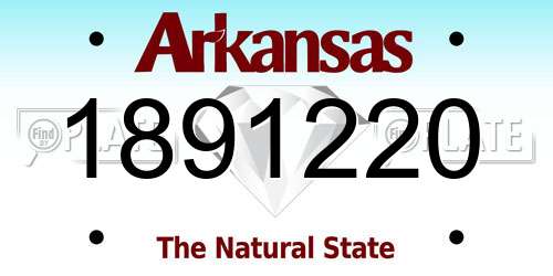 1891220 Arkansas License Plate
