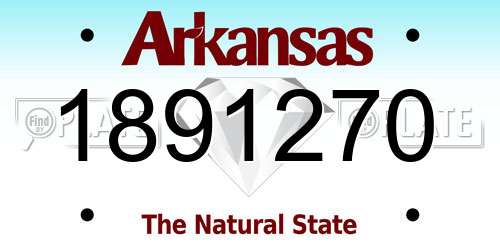 1891270 Arkansas License Plate