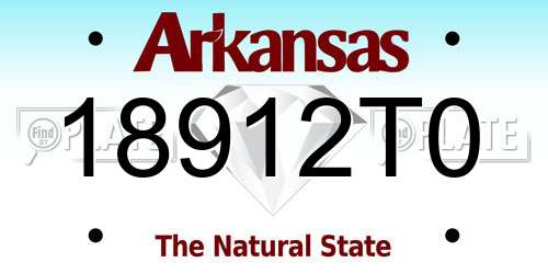 18912T0 Arkansas License Plate