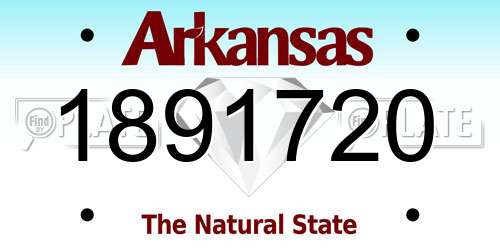 1891720 Arkansas License Plate