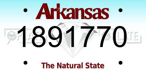 1891770 Arkansas License Plate