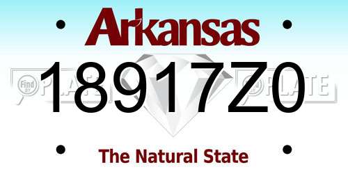 18917Z0 Arkansas License Plate