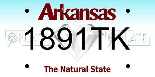 1891TK Arkansas License Plate