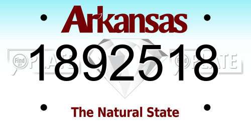1892518 Arkansas License Plate
