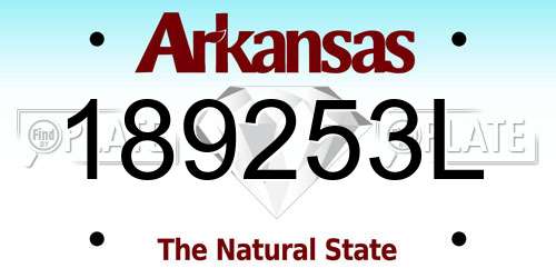 189253L Arkansas License Plate