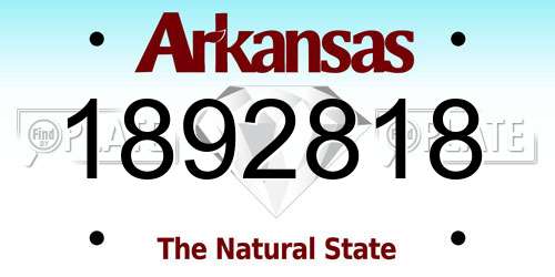 1892818 Arkansas License Plate