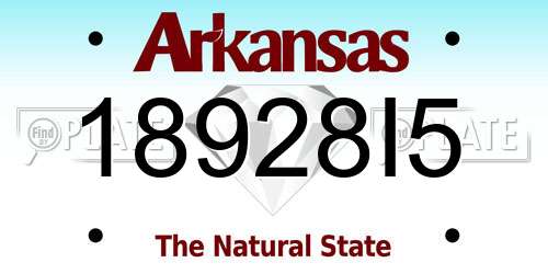 18928I5 Arkansas License Plate