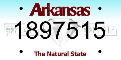 1897515 Arkansas License Plate