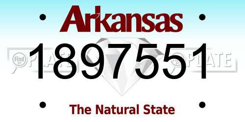 1897551 Arkansas License Plate