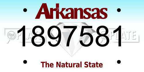 1897581 Arkansas License Plate