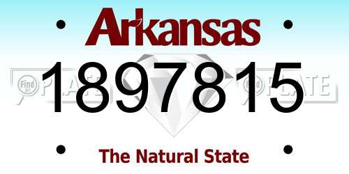 1897815 Arkansas License Plate
