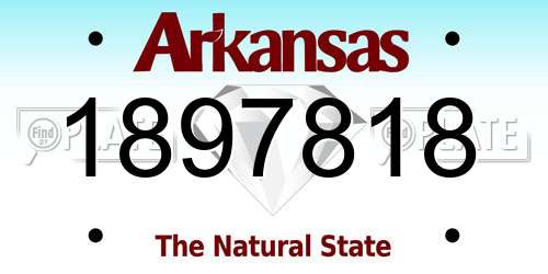 1897818 Arkansas License Plate