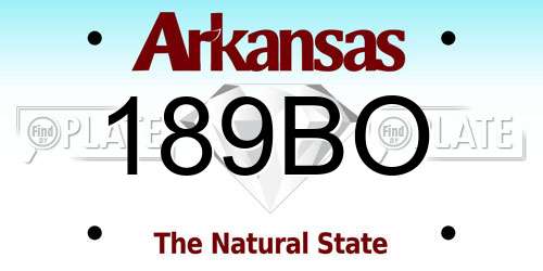 189BO Arkansas License Plate