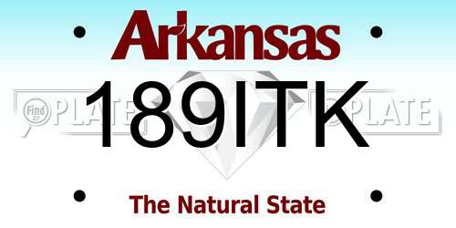 189ITK Arkansas License Plate