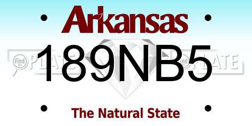 189NB5 Arkansas License Plate
