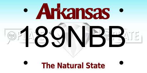 189NBB Arkansas License Plate
